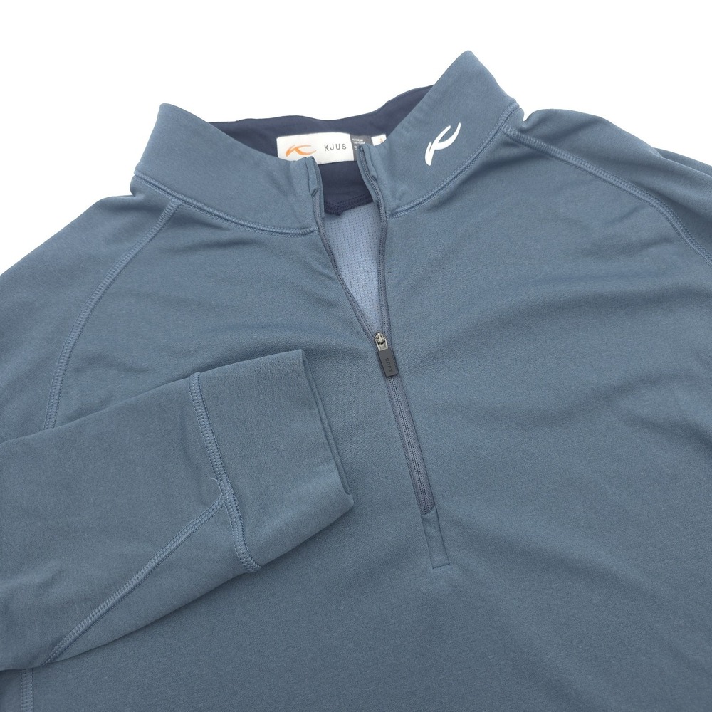 KJUS Men's XL Blue Golf Keano Half Zip Performance Stretch Pullover UPF 50